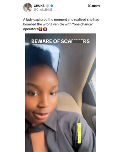 GossipMillNaija on Instagram: "Just in: A lady captured the moment she realized she had boarded the wrong vehicle with “one chance” operators🙆‍♀️🙆‍♀️🚴🏿‍♀️🚴🏿‍♀️🚴🏿‍♀️💨"