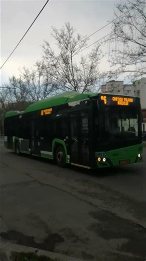 Troleibuzul Solaris Trollino #5454 pe linia 86 sosind în stația Piața Romană