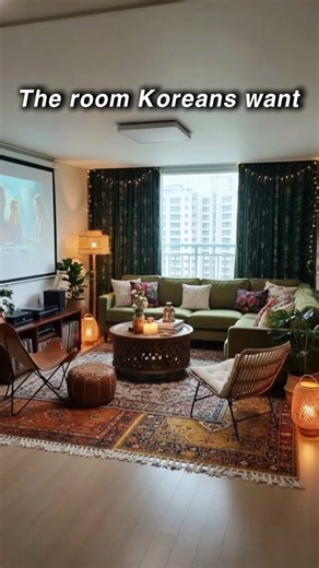 A living room Koreans love in apartments