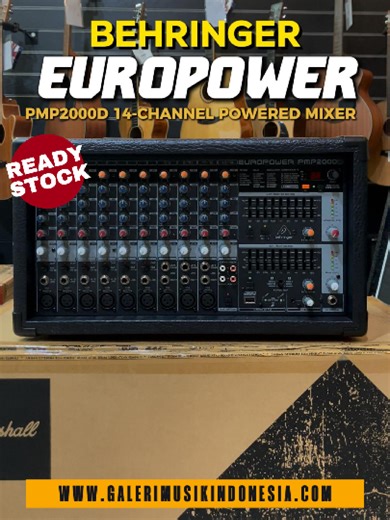 🔊🔥 SOUND KENCENG, FITUR LENGKAP, SIAP GAS EVENT! 🔥🔊 Buat lo yang butuh mixer power dalam satu unit praktis Behringer Europower PMP2000D jawabannya! 💪 2000 Watt Class-D Power 🎛️ 14 Channel Input 🎚️ Built-in KLARK TEKNIK Multi-FX Processor 🔊 25 Preset Klark Teknik FX 🎤 FBQ Feedback Detection System 🎶 Siap buat band, event sekolah, panggung outdoor, sampai house of worship! Jadi kamu nggak perlu lagi ribet-ribet bawa power tambahan. Tinggal colok speaker, atur level, dan langsung GASSS so