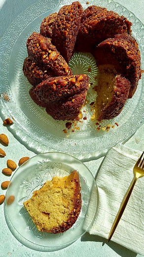 Sivan's Kitchen on Instagram‎: "RECIPE BELOW ⬇️ Dairy free baklava Bundt cake, filled with assorted nuts and a hint of orange blossom. Such a delicious and easy cake to make, perfect for Shabbat 👌 this recipe was inspired by @thebakefeed however i modified it to make it dairy free. The Bundt pan i used is a @nordicwareusa 75th anniversary pan. It’s in my Amazon store in the baking section and the link is in my bio ❣️ Ingredients for your bottom nut mixture: •1/2 cup of finely chopped Almonds •1