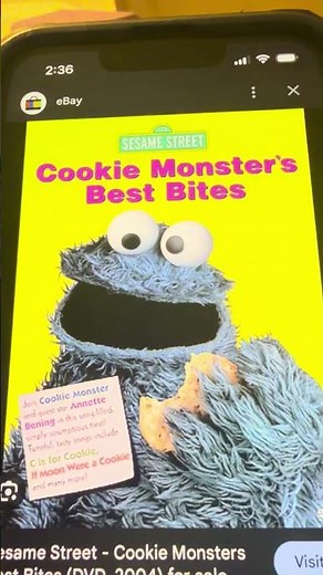 Sesame Street Cookie Monster Best Bites 1995 DVD 📀