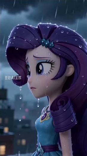 rarity is crying while applejack is playing the bass