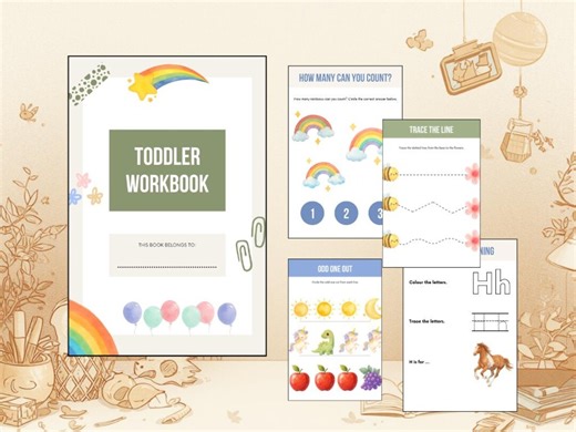 Toddler Learning Workbook (91-page Printable), Preschool Alphabet & Number Tracing, Kindergarten Prep, Kids Activities, Pre-school Learning - Etsy