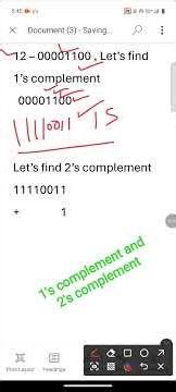 How to find 1's complement and 2's complement