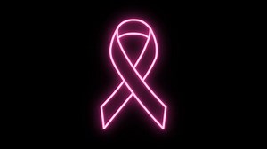 Breast Cancer Pink Ribbon Neon Sign Animation