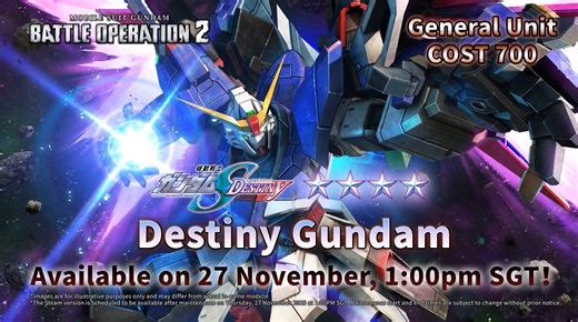 79K views · 611 reactions | "What a piece of work you are!" Destiny Gundam will arrive at MOBILE SUIT GUNDAM BATTLE OPERATION 2 this Thursday, 27 November, 1:00pm SGT. #GBO2 #Gundam #BandaiNamco | BANDAI NAMCO Entertainment | Facebook
