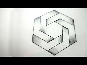 How To Draw Optical Illusions - Hexagon | DearingDraws
