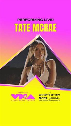 Get ready to riiiiide 🚗💨 Tate McRae is performing at the 2025 #VMAs! Watch her take the stage LIVE September 7 on CBS and Paramount | Video Music Awards