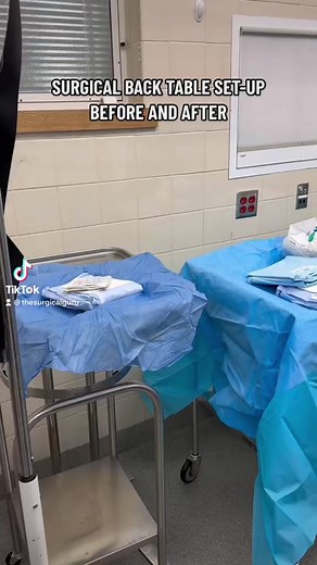 Surgical Back Table Set-Up Before & After For A Mako Total Hip Arthroplasty ⛑️ #medical #surgicaltechnologist #backtable #surgery #totalhipreplacementsurgery
