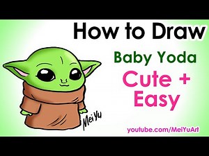 How to Draw Baby Yoda from Star Wars | MeiYuArt (Fun2draw) | Como Dibujar