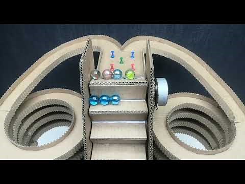 How to make Marble Run with escalator out of cardboard