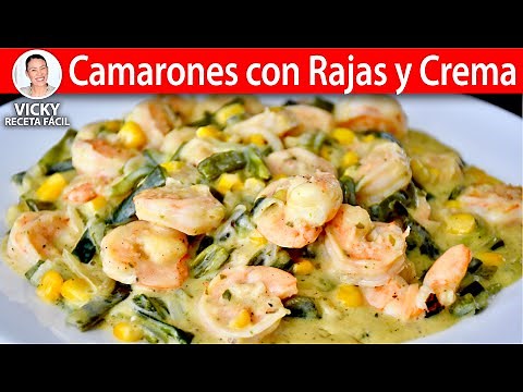 Shrimp with strips of pepper and cream | #VickyEasyRecipe