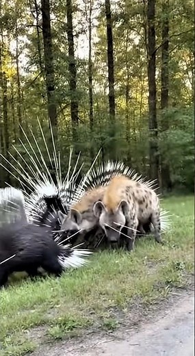 Hyena vs Porcupine: The Ouch Fight Nobody Expected 🐅🤕💥 लकड़बग्घा, साही #Überraschung #AutschMoment