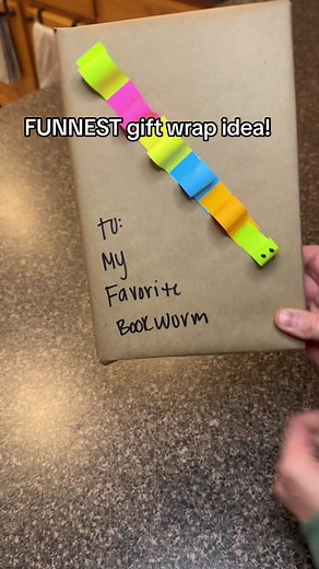 Creative Bookworm Gift Wrap Idea