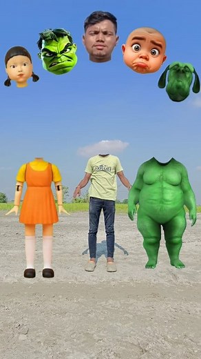 Cute Doll vs Joker 🃏 correct head matching with tu radha meri main shyam tera songs#shorts | Balindra Barman