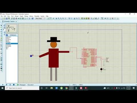 how to make a burglar\\theft alarm simulation with pic microcontroller in proteus using micro C