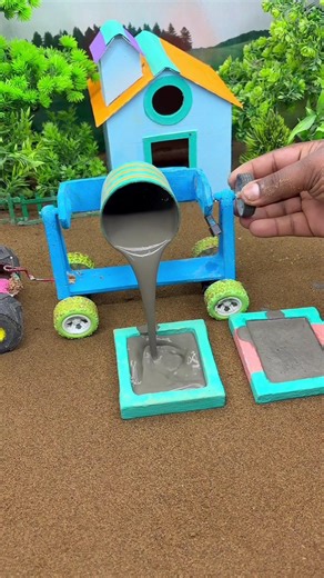 🚜Amazing Mini Tractor Making CementPillar | DIY Real Working ConstructionMachine 👇 #shorts