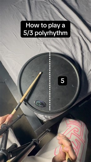 Level 3 polyrhythm tutorial (5/3) #drums #drummer #shorts #youtubeshorts #music