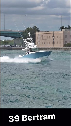 Bertram exiting the inlet with Twin 600s. #CenterConsole #CemterConsolesOnly #39Bertram #Haulover #Boating #Mercury #mercury600 | The Big Dan Show