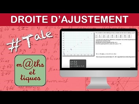 Déterminer et tracer la droite d'ajustement (moindres carrés) - Terminale