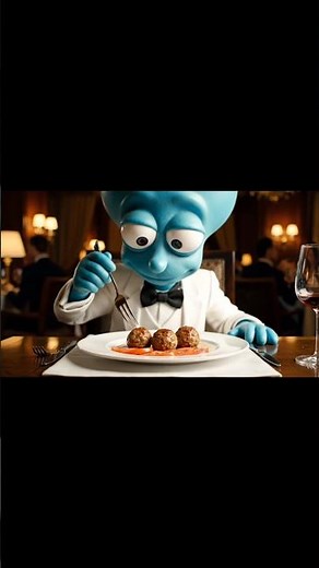 Squidward Enjoys Meatballs in a Luxury Restaurant | Funny ASMR #Short #asmr