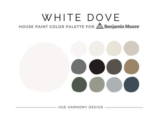 White Dove Benjamin Moore Whole House Paint Color Palette Benjamin Moore White Dove Coordinating Paint Colors 2026 Home Paint Color Scheme - Etsy
