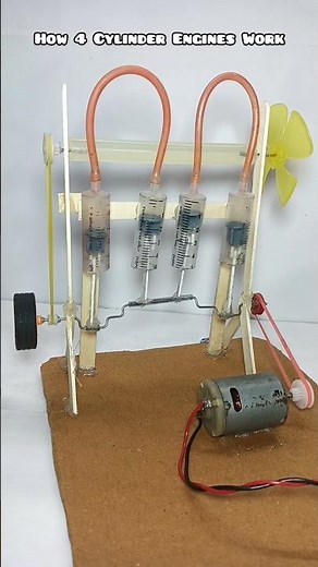 How does a four cylinder engine work?| #engine #project #tech #youtubeshort