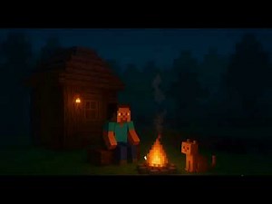 Steve & the Cat by the Campfire – 1 Hour of Peaceful Minecraft Ambience