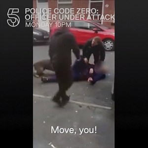 'He bit my dog.' Things turn very ugly when dog handler, PC Gareth Greaves and Theo chase down a suspect in tonight's Police Code Zero. | Channel 5