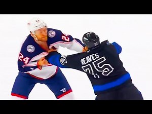 Ryan Reaves Mathieu Olivier Fight | Toronto Maple Leafs vs Columbus Blue Jackets 2025 NHL Highlights