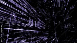 digital abstract virtual coding system. Scanning data for hackers attack concept. Software developer, programming, binary computer code with technology and connection concept. 3D render 4K loop