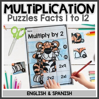 Multiplication Puzzles for Practice | Multiplication in Spanish | Multiplicar