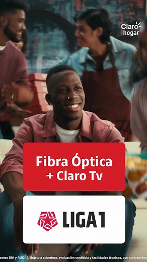 La tribuna se arma en tu sala con el canal #Liga1 ¡Pide un plan de Fibra Óptica Claro Tv y disfruta de mucho fútbol!