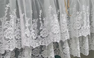 Custom Burlap Lace Curtain: White Sheer Farmhouse Window Valance - Etsy