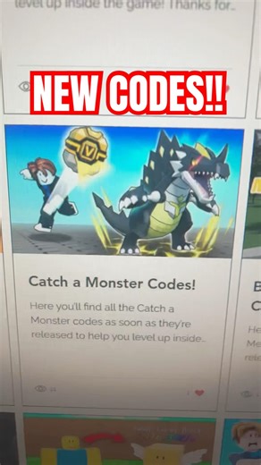 NEW CATCH A MONSTER CODES ON ROBLOX APRIL 2026!