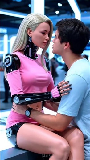 🤖💘 “Forbidden Love: Man Kisses Ultra-Realistic Girlfriend Robot at the Expo‼️‼️#shorts #robot