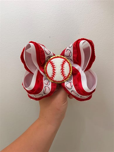 Baseball Themed Boutique Style Hair Bow - Etsy