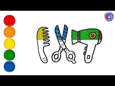 Drawing and Coloring Salon Tools ✂️ | Drawing and Coloring Salon Tools for Kids #039