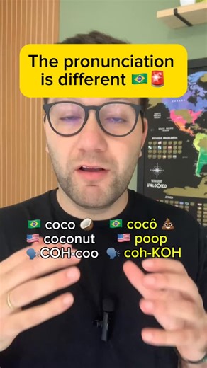 Learn Portuguese | 🇧🇷 Portuguese words that sound funny but mean totally different things! 😅 Learn how to pronounce coco 🥥, cocô 💩, mão 🤚, and mãe 👩‍👧 like a... | Instagram