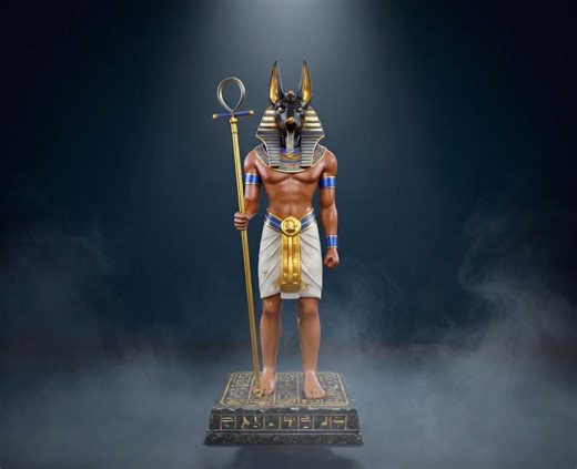 3D Printed Anubis Statue, Egyptian God Sculpture, Ancient Mythology Decor