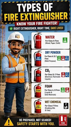 Types of Fire Extinguishers Explained | Fire Safety Basics | HSE Training 🔥
