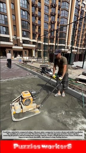 Plate Compactor in Action! The Secret to a Strong Pavement Base