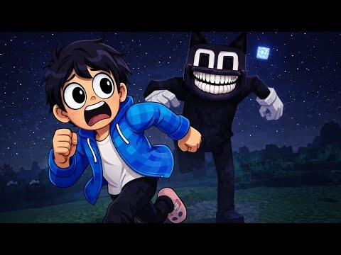 Minecraft, mas o Cartoon Cat está atrás de mim 😱😂