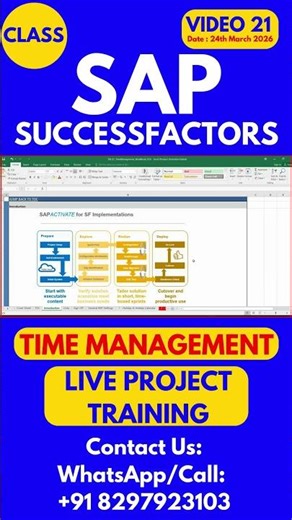 SAP SuccessFactors Time Management Training Online Class 21 24th Mar 2026#sapsuccessfactorstraining