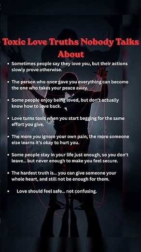 Toxic love truths nobody takes about. #psychologyshorts