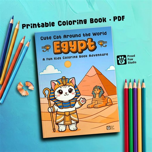 Egypt Cat Coloring Pages | Ancient History Kids Activity | Printable Homeschool Art - Etsy Australia