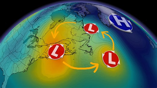 'Weather whirlpool' swirls over Eastern Canada thanks to a Greenland ridge