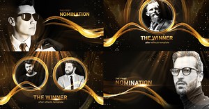 Golden Awards Ceremony Opener with Fluid Ribbons and Particle Reveals