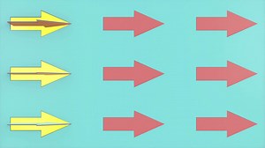 3D animation of moving colorful arrows. Arrows sign are flipping over. Seamless pattern. | Premium Stock Video Footage